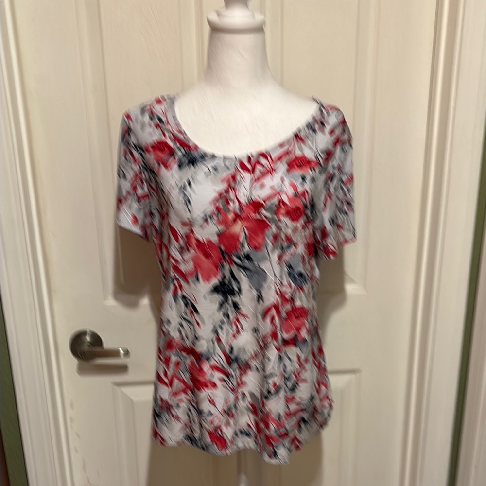 Croft & Barrow Women’s Floral Print Short Sleeve Top Size Medium